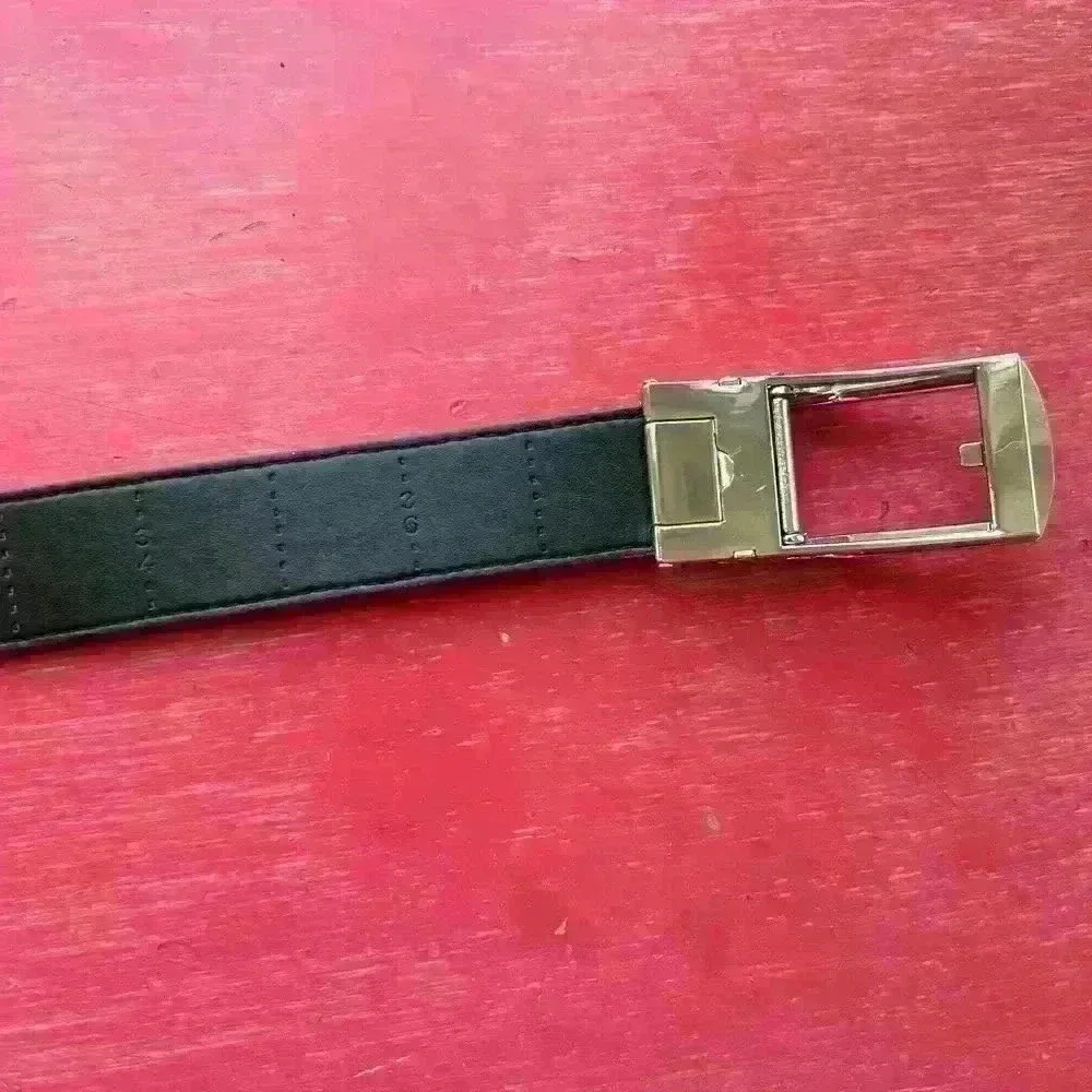 Brown Leather Belt- Sliver Buckle- 38